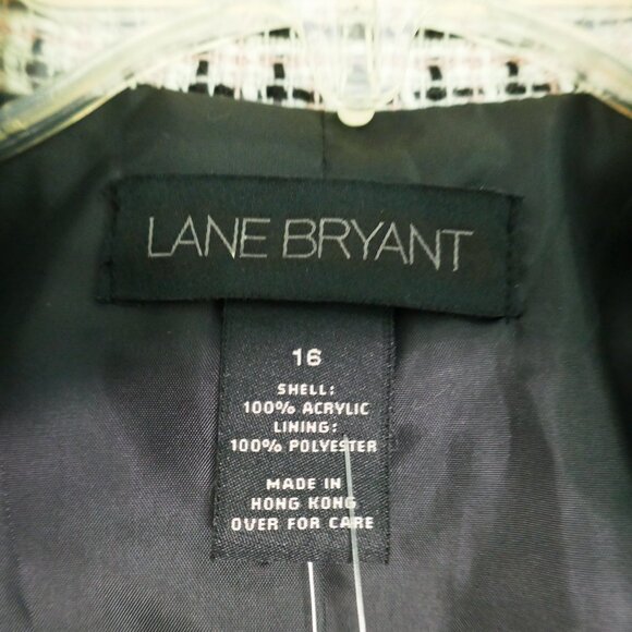 NWT vintage Lane Bryant tweed boucle blazer jacket pink black white size 16 - Picture 8 of 8